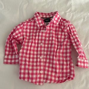 Pink gingham button down
